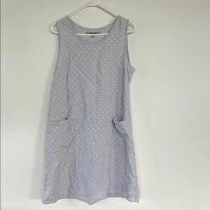 Flax Light Gray Polka Dot Sleeveless Mini Dress